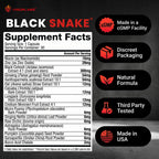 Vigor Labs Black Snake Male Enhancement Capsules (30 Capsules), Boosts Blood Flow, Size and Hardness. Powerful Proprietary Blend of Natural Ingredients. Made in The USA