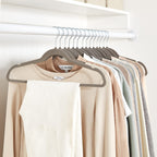 Amazon Basics Slim Velvet Non-Slip Space Saving Suit Clothes Hangers, Closet Organizer, Gray/Silver, 50-Pack