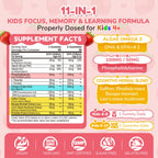 NATISLAND Focus Gummies for Kids, Brain Supplements with Phosphatidylserine, Omega-3 & Saffron, for Kids Memory, Focus & Attention Support, Sugar Free, Vegan, Strawberry Flavor, 60 Chewable