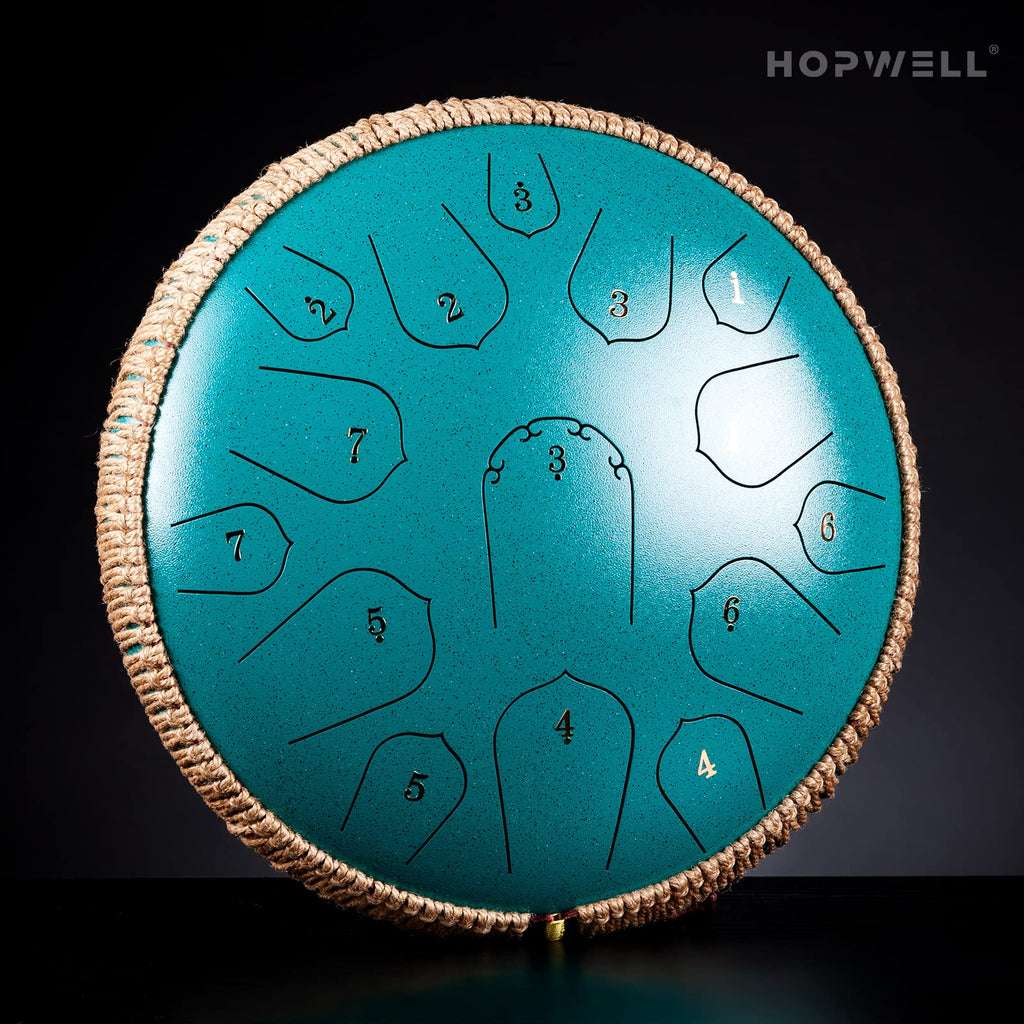 Pinacle Mallets Notes Letered Steel Tongue Drum - HOPWELL 15 Note 14 Inch - Percussion Instrument ...