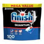 Finish Quantum Dishwasher Pods, No Pre-Rinse Dishwasher Detergent Soap Removes 24HR Dried-On Stain and Grease, Leaving a Virtually Spotless Shine, 100 Count