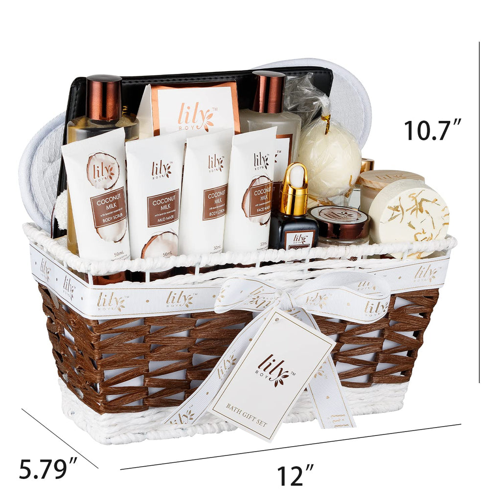 Mothers Day Gifts for Women –18Pcs Bath and Body Gift Basket Set for Women and Mom, Spa Basket Set Spa Kit Bath Gifts | Self Care, Birthday, Christmas, Valentines Day Bath Gift Baskets for Her