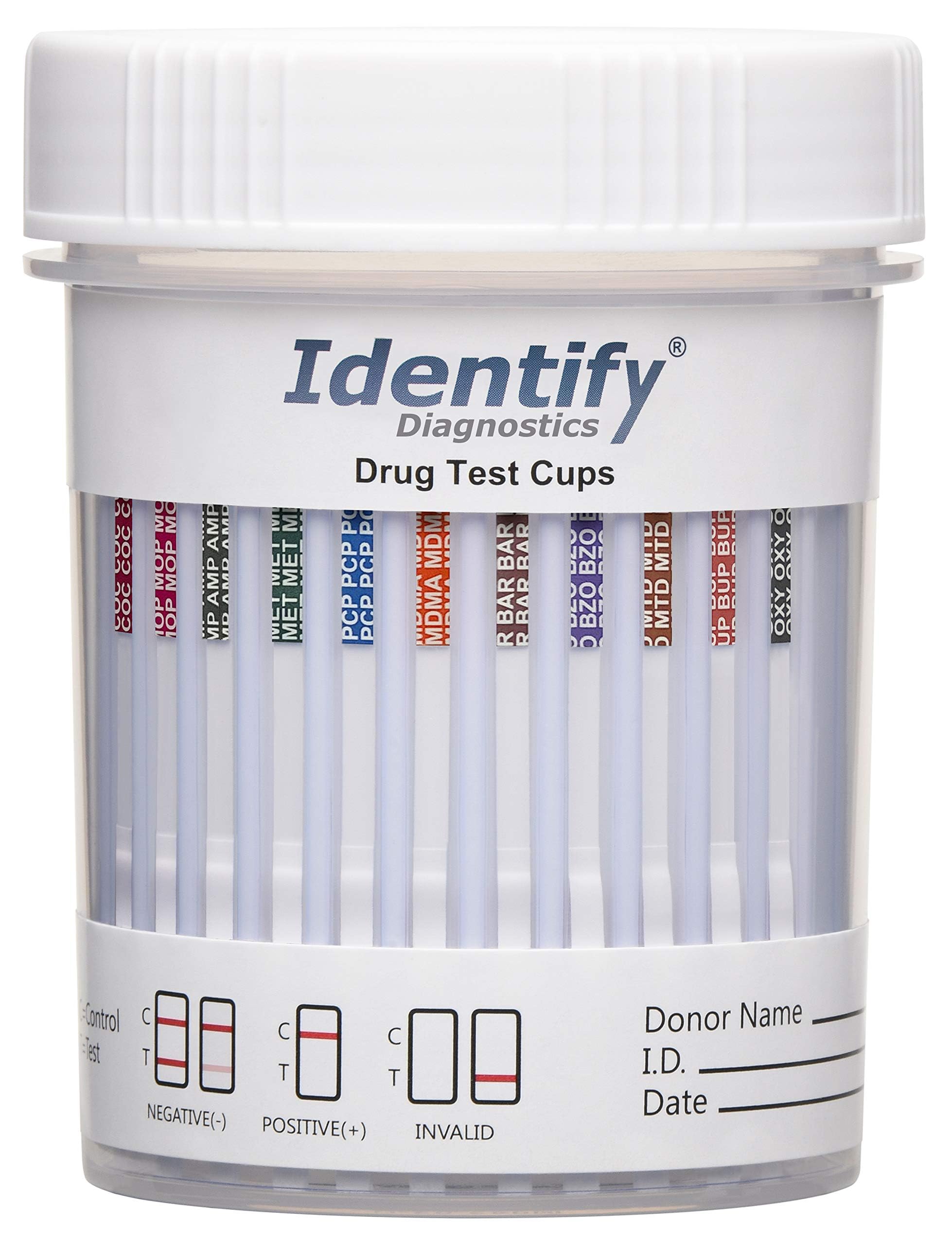 Identify Diagnostics 12 Panel Urine Drug Test Cup Kit - 5 Pack