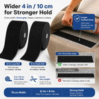 SOURRI 4'' x 20Ft Large Self Adhesive Heavy Duty Hook and Loop Sheet Tape Fastener Strips, Keep Couch Cushions from Sliding, Rug Gripper Tape & Pads