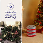 HOMZ Holiday Storage 24" Clear Plastic Wreath Container, Red, 3 Pack