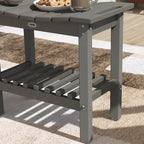 Outsunny Shower Bench for Inside Shower, HDPE Shower Stool with Handle, Storage Shelf, Non-Slip Pads, Waterproof Foot Stool for Indoor Outdoor, Dark Gray