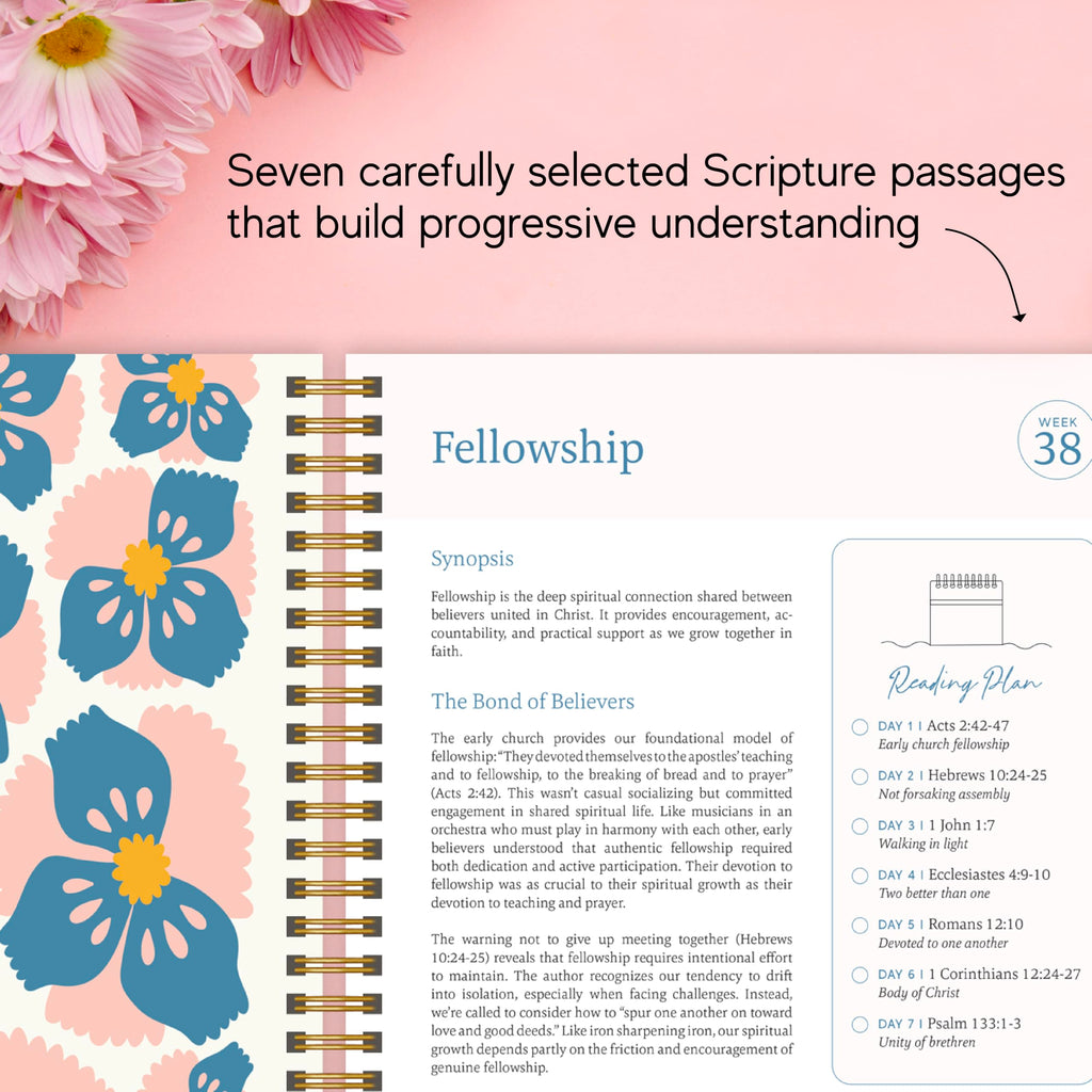 Official Spiral Bible in a Year, 52 Week Bible Study Guide (Floral)