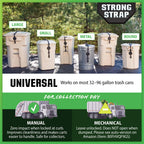 Blazer Brand Strong Strap Lid Lock for 32–96 Gallon Garbage Cans (1 Starter Kit) Long Lasting, No Tools Required, Stretch to Latch, Mitigate Pests, Wind, Overflow, and Spillage