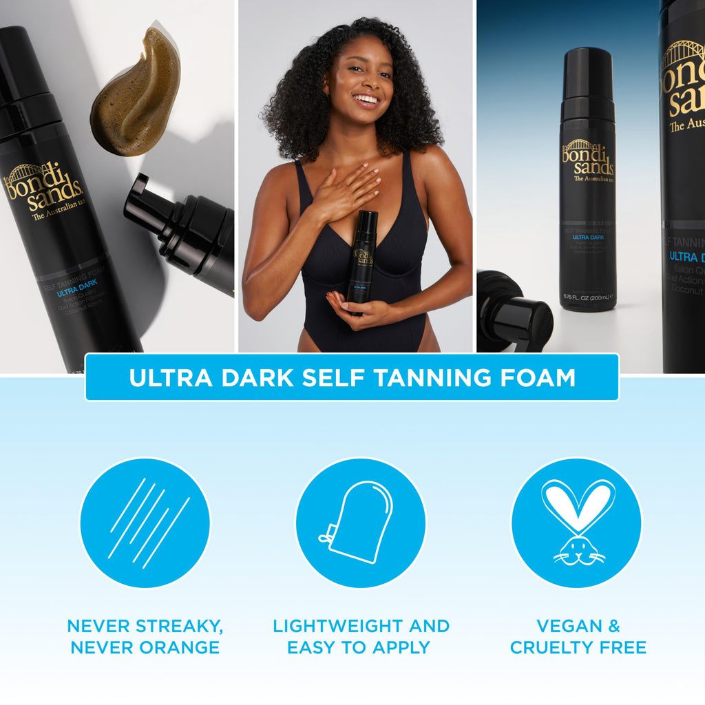 Bondi Sands Self Tanning Foam | Lightweight, Self-Tanner Foam Enriched with Aloe Vera and Coconut Provides an Even, Streak-Free Tan | 6.76 oz/200 mL