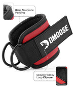 DMoose Ankle Strap for Cable Machine - One Size Fit with Premium Padding, Workout Kickback Ankle Cuffs, Ankle Bands for Working Out, Booty Workouts, Leg Extension, Hip Abductors & Lower Body Exercises