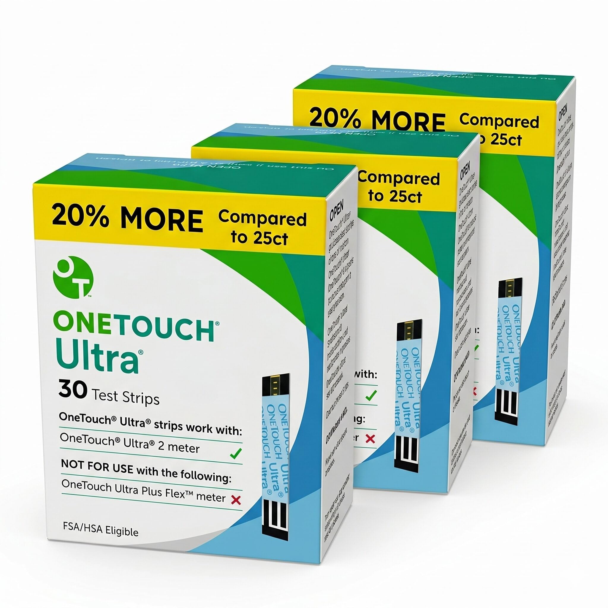 OneTouch Ultra Test Strips - 90 Count - Diabetic Test Strips for Blood Glucose Meter & Daily Blood Sugar Levels - 30 Count/Pack (3 Pack)