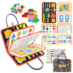 Freebear Busy Board Toddler Travel Toys Sensory Toys for Toddlers 1 2 3 4, Montessori Learning Toys for Toddlers Activities Board, Educational Toys for 3 4 Year Old Boys Girls Gift, Deluxe Classic