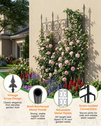 ArdeFentium 60'' H x 33.3'' W Metal Garden Trellis for Climbing Plants Outdoor - Rustproof Plant Support Privacy Screen - Heavy Duty Wall Trellis for Rose Clematis Flowers Vine