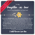 Love You This Much To My Daughter In Law 18k Gold Plated Sunflower Bracelet| Future Daughter in Law Birthday Gifts from Mother in Law | 6-7.5" Adjustable | Luxury Gift Box (Sunflower Bracelet)