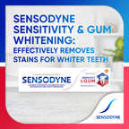 Sensodyne Sensitivity & Gum Whitening Toothpaste, Toothpaste for Sensitive Teeth & Gum Problems, 3.4 Ounces (Pack of 3)