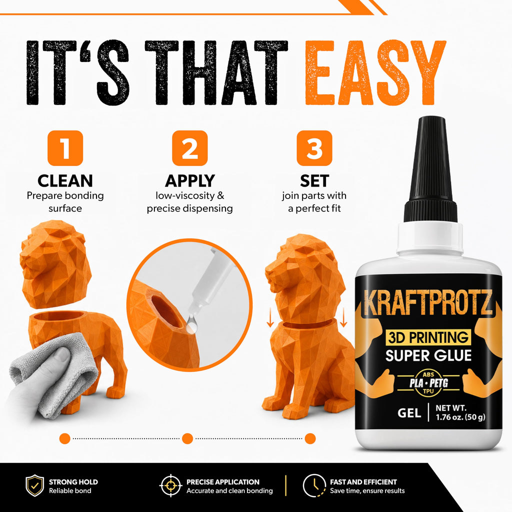 3D Printing Super Glue Liquid 1.75 oz - PLA ABS PETG TPU Instant Adhesive