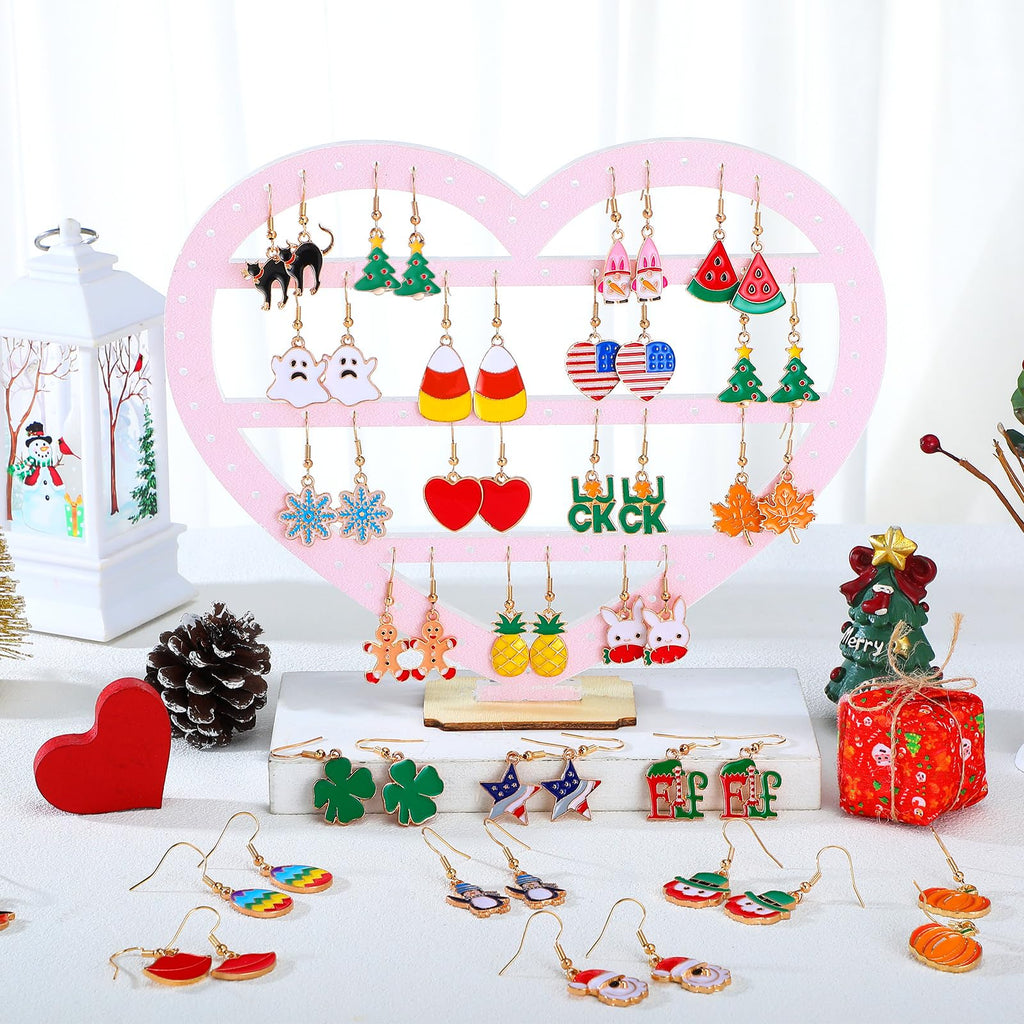 Nosiny 36 Pairs Holiday Earrings Variety Pack Summer Fall Halloween Gifts for Women Teacher Party Favors(Stylish Hook Earrings)