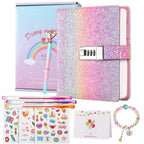 JIALILI Diary with Lock for Girls, Password Locked Journals for Teen Girls, Secret Diary Gifts for 9 10 11 12 Year Old Girls, Kids Journals Set for Ages 8-12 Teenage