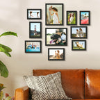 upsimples Picture Frames Set of 10, Including 8x10, 5x7, 4x6 Black Frame
