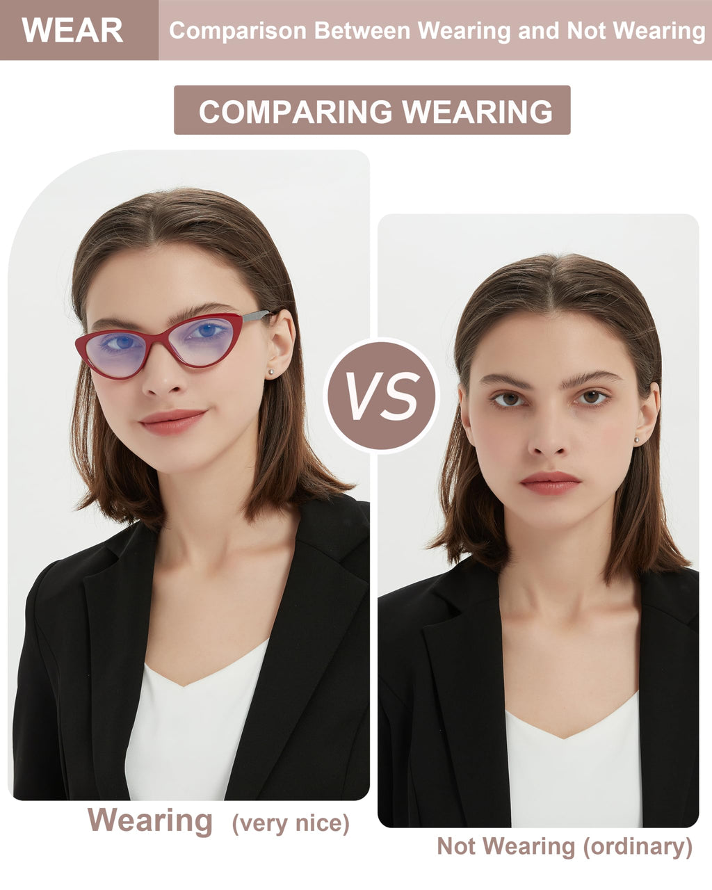 EYEURL 4-Pack Cat Eye Reading Glasses for Women- Blue Light Blocking Readers with Spring Hinges,Anti-Glare/UV Rays Reading Glasses,1.5