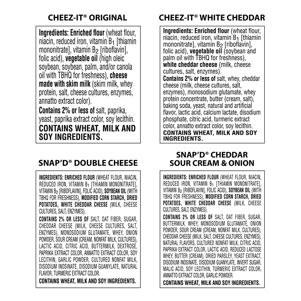 Cheez-It Cheese Crackers, Baked Snack Crackers, Lunch Snacks, Variety Pack (42 Packs)