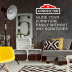 Furniture Sliders X-PROTECTOR - 4+4 Pack 5” - Brown Multi-Surface Furniture Sliders for Carpet & Hard Floors - 4 Furniture Movers for Carpeted Floors and 4 Hardwood Socks - Move Furniture Easily!