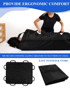 SPRING SEAON Patient Positioning Bed Pad with Handles – Transfer & Slide Sheet for Elderly Care, Waterproof Washable Draw Sheet for Hospital or Home Use, 46.5" x 38.5", 450 LBS Support,Black