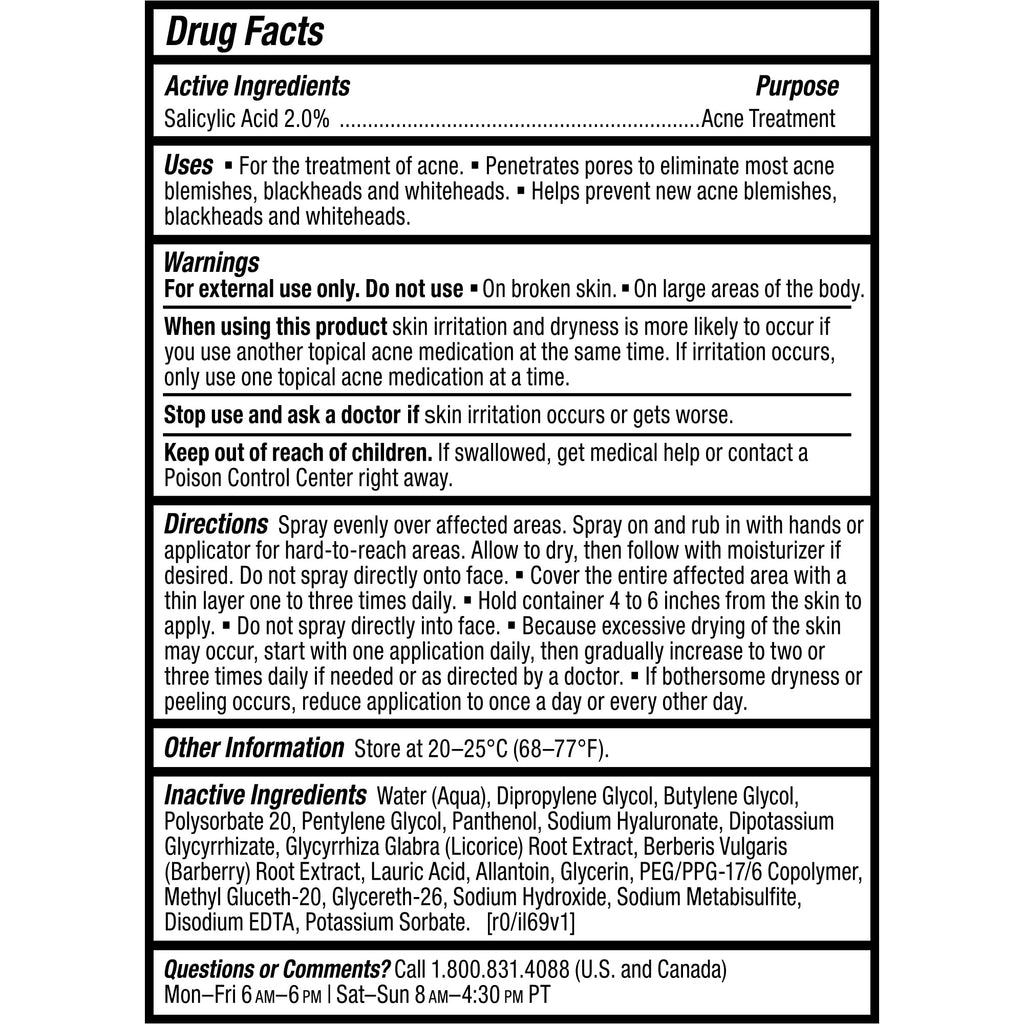 Paula's Choice CLEAR Exfoliating Back & Body Acne Spray, Bacne Spray with 2% BHA Salicylic Acid Back Acne Treatment for Clogged Pores, Blackheads & Breakouts, Alcohol-Free, Fragrance-Free, 4 Fl Oz