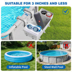 IZCUZK 2 Pack Poolside Storage Basket for Above Ground Pool, Hanging Pool Storage Organizer with Cup Holder & Hooks, Pool Accessories Organizer for Towels, Goggles, Toys (Grey)