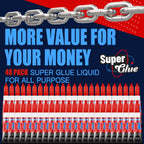 ALECPEA Super Glue, 48 X 3g, Liquid Instant Glue for Metal and Ceramic