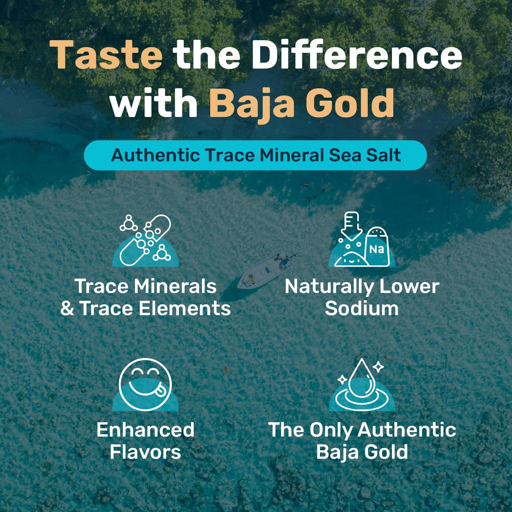 Baja Gold Signature Mineral Sea Salt - Recommended by Gary Brecka - Organic Natural Grain Salt for Cooking & Baking | Authentic Baja Salt | Ideal for All Culinary Creations | 1 lb. Resealable Bag, 300+ Servings