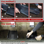 NAACOO 2 Pack Downspout Splash Block, 24" Rain Gutter Downspout Extensions/Extender with 4pc Fixing Nails, Drainage to Protect House Foundations(4 Piece|Black)