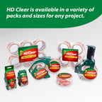 Duck HD Clear Heavy Duty Packing Tape Refill Rolls, 2 in Wide, 6 Rolls