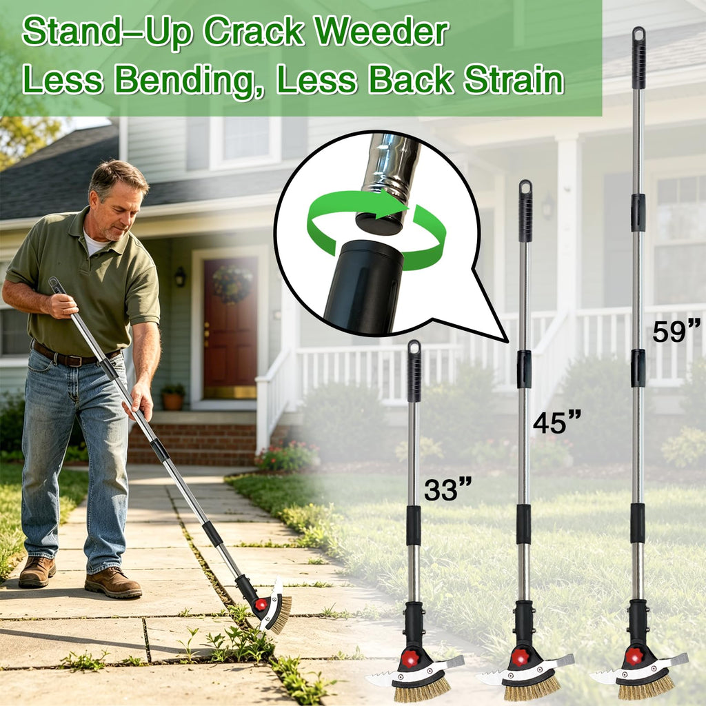 VITAINTE 3 in 1 Crack Weeder Tool Long Handle