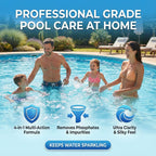 4-in-1 Weekly Pool Treatment - 3 L (101.5 fl oz) - Pool Chemicals, Phosphate Remover, Pool Clarifier, Enzyme Treatment + Waterline Cleaner, Perfect Clarity Finish, Saltwater Safe - BubbyShine