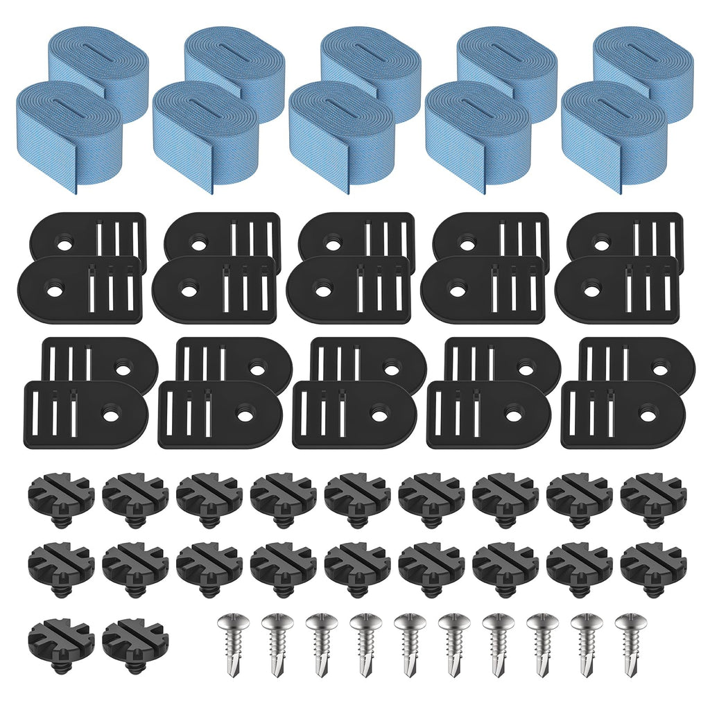 ANTOBLE Tube and Solar Cover Fastening Kit, Extended Pool Solar Cover Straps Clips Reel Attachment Kit Compatible with Feherguard Inground and Aboveground Pool Roller