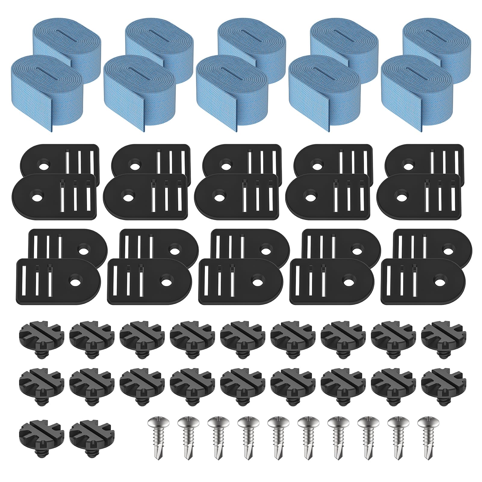 ANTOBLE Tube and Solar Cover Fastening Kit, Extended Pool Solar Cover Straps Clips Reel Attachment Kit Compatible with Feherguard Inground and Aboveground Pool Roller
