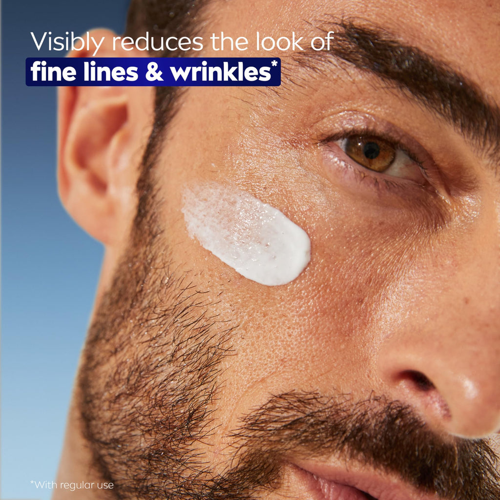 NIVEA MEN Age Defense Daily Face Moisturizer with Broad Spectrum SPF 30 Sunscreen, Pro-Retinol and Hyaluronic Acid, Beard-Friendly Face Lotion Helps Defend Against UVA/UVB Rays, 1.7 Fl Oz Bottle