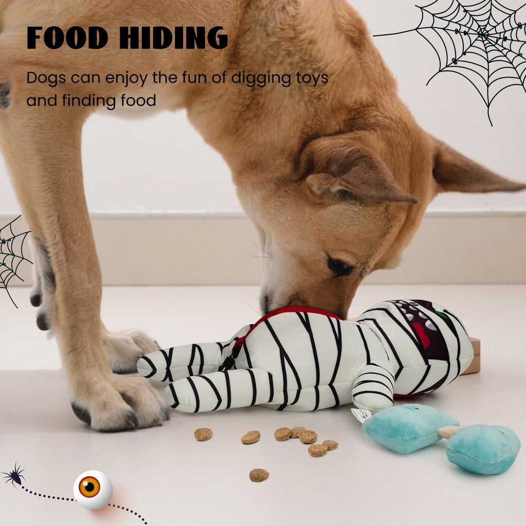 Nocciola Halloween Zombie Mummy Dog Toys with Organs: Funny Cool Hide and Seek Squeaky Chew Toys for Puppies, Small and Medium Size Breed, Plush Stuffed Cognitive Puzzle Toys for Training