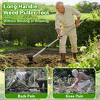 Upgraded Weed Puller Tool with Long Handle, 56" Manual Weeder Remover Tool