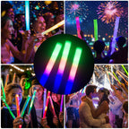 pelreame 55 Pcs LED Foam Glow Sticks Bulk, Foam Light Up Sticks 3 Modes of Color Flashing,Glow in The Dark Party Supplies for Birthday,Wedding,Raves,Carnival,New Year,Concert,Halloween Christmas