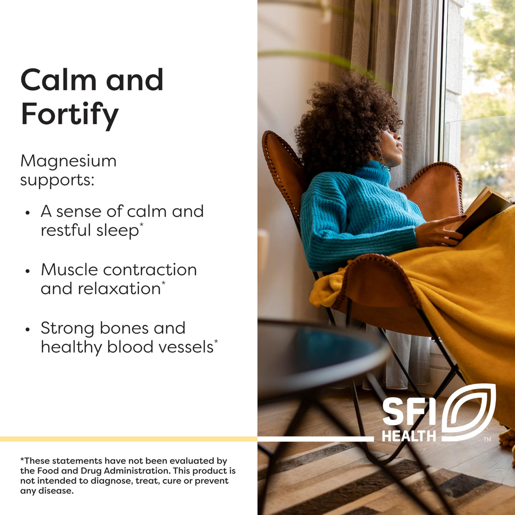 Klaire Labs SFI Health Magnesium Glycinate Complex - Chelated Magnesium Blend for Optimal Absorption - Supports Healthy Bones, Muscles & Energy Levels - Gentle on Digestion (100 Capsules)