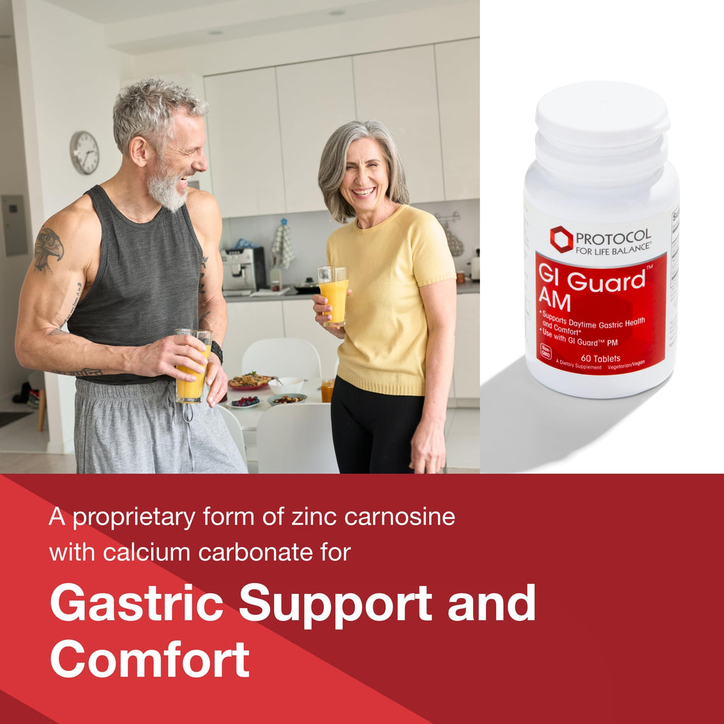 Protocol for Life Balance GI Guard - for Gastric Health & Comfort - with PepZin GI - Digestive Gut Support - Non-GMO & Vegan - 60 Tablets