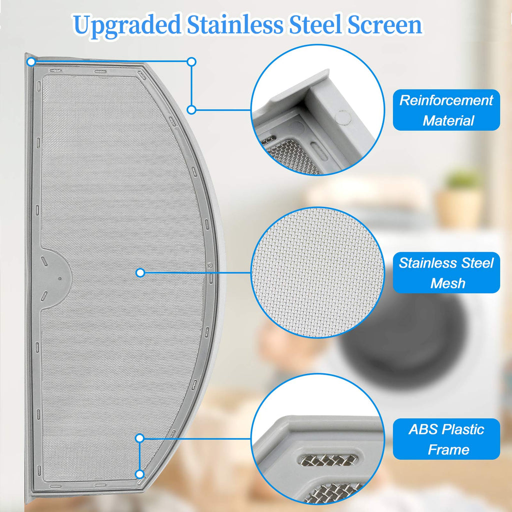 Upgraded WE03X23881 Dryer Lint Screen Filter Replacement for GE Dryer, GTD65EBSJ3WS GTD33EASK0WW GTD42EASJ2WW GTD42GASJ2WW GTD45EASJ2WS PS11763056 Stainless Steel Metal Screen with Cleaner Kit Brush