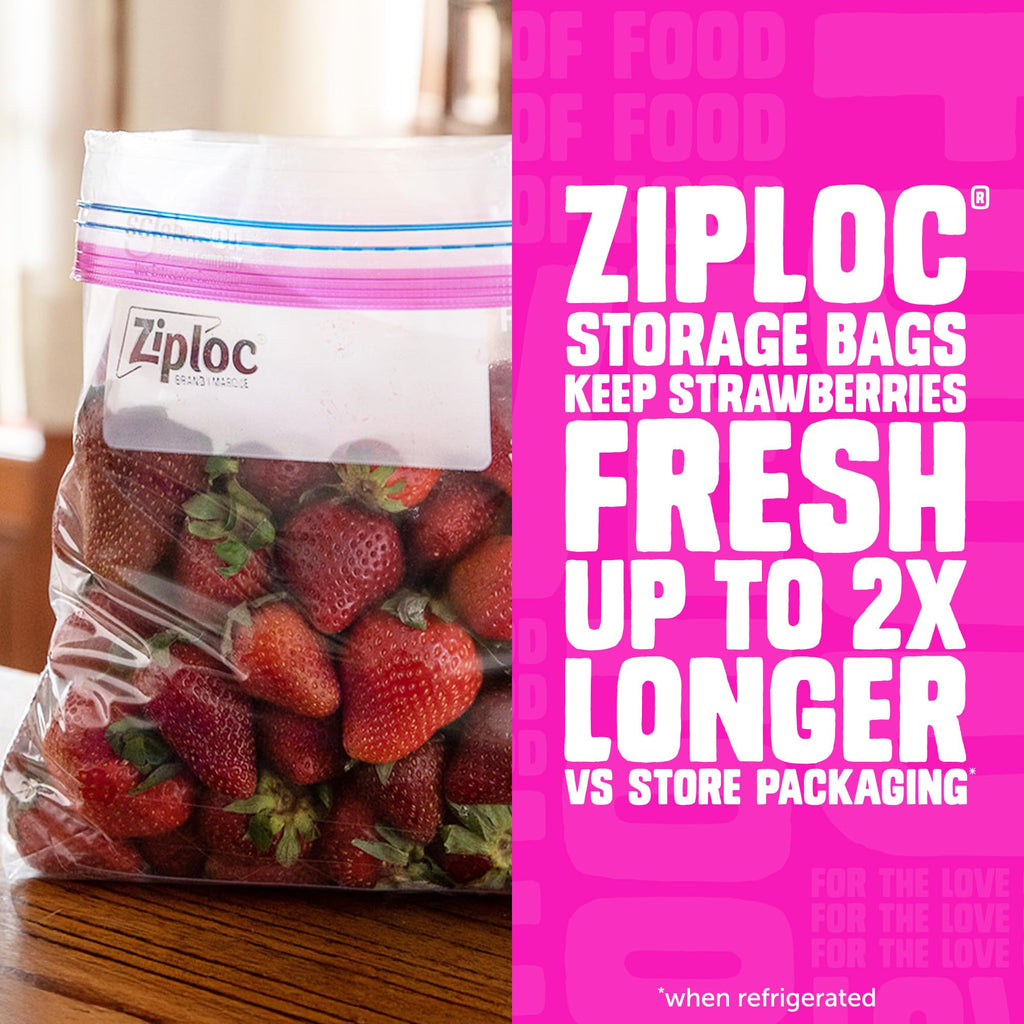 Ziploc 2 Gallon Food Storage Bags, Grip 'n Seal Technology for Easier Grip, Open, and Close, 36 Bags Total