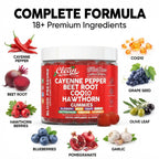 Clean Nutra Cayenne Pepper Beet Root Gummies Beetroot Garlic CoQ10 Hawthorn Berry Grape Seed Extract Olive Leaf Nattokinase Hibiscus Vitamin D Nitric Oxide - VasoEase