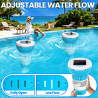 PRAXXIS Chlorine Floater with Solar-Powered Pump, Solar Chlorine Floater with Uniform Distribution, Rotating & Moving Floating Chlorine Dispenser for Pool, Adjustable Flow Pool Chlorine Floater(Blue)