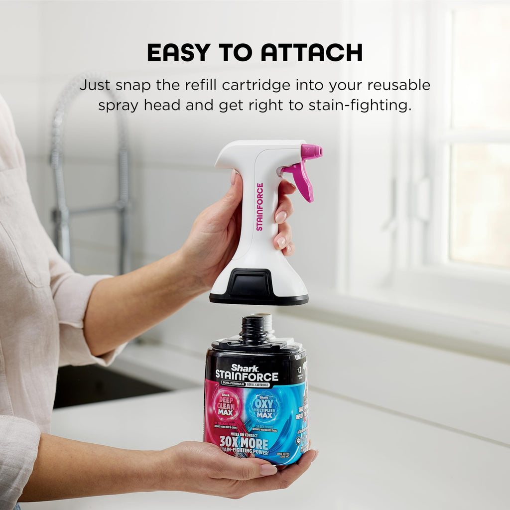 Shark StainForce Dual-Formula Refill Cartridge, Value 2-pack, Stain & Odor Remover for Shark StainForce Portable Stain Cleaner, for Carpet, Area Rug, Upholstery, Cars, 2x 16.9oz, BNDHXCM500