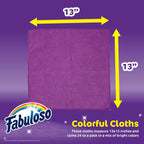 Fabuloso Microfiber Cleaning Cloths for Home & Car, Lint-Free Scratch-Free Rags for Glass, Kitchen & Wood, Reusable Machine Washable, Absorbent for Dusting & Wiping, Rainbow, 13 x 13 in, 24 Ct - 2 Pk