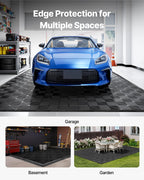 VEVOR Transition Edge Kit, 11-Piece, Durable PP Interlocking Modular Garage Floor Edging, Easy Installation, Only Compatible with VEVOR Drainage Mats, Black，Female